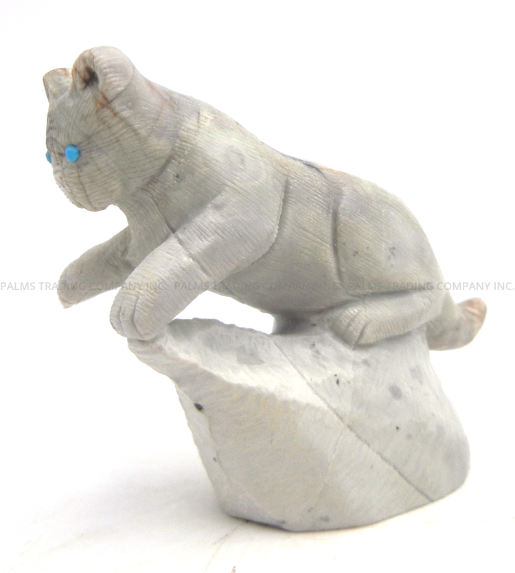 Lion Pouncing Porcelain Sculpture