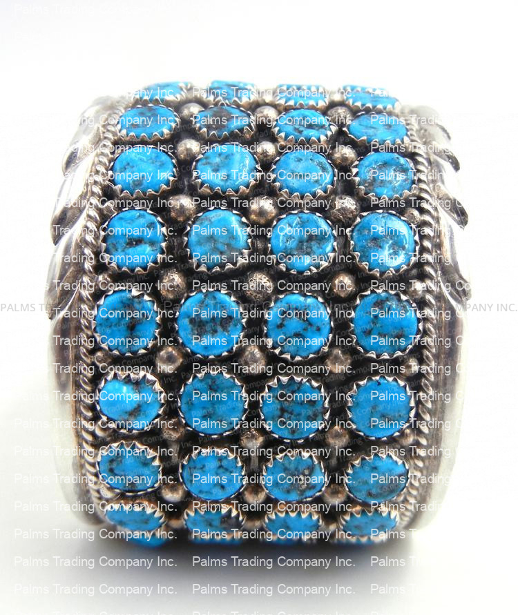 Navajo Turquoise Nugget Sterling Silver Watch Cuff