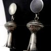 Navajo Liberty Dime and Brushed Sterling Silver Squash Blossom Earrings - Image 3