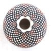 Acoma Paula Estevan Handmade and Hand Painted Polychrome Eyedazzler Jar with Scalloped Rim - Image 3