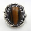 Navajo large tiger eye and sterling silver ring