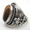 Navajo Large Tiger Eye and Sterling Silver Ring - Image 3