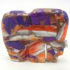 Zuni Bernard Laiwakete Composite Magenta and Orange Spiny Oyster Shell Carved Stone Bear Fetish - Image 4
