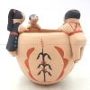 Jemez handmade and hand painted friendship bowl with four children and turtle by Marie Toya