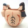 Jemez Marie Toya Handmade and Hand Painted Friendship Bowl with Four Children - Image 5