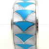 Zuni Orlinda Natewa Turquoise, Mother of Pearl and Sterling Silver Inlay Cuff Bracelet - Image 3