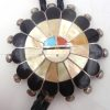Zuni Multi-Stone Inlay and Sterling Silver Sunface Bolo Tie - Image 3