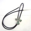 Zuni green turquoise and multi-stone inlay thunderbird bolo tie by Michelle Peina