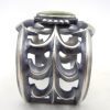 Navajo Harrison Bitsue Sandcast Sterling Silver and Green Turquoise Cuff Bracelet - Image 3