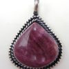 Navajo purple spiny oyster shell and sterling silver pendant