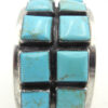 Navajo Wide Band Turquoise and Sterling Silver Double Row Cuff Bracelet - Image 3