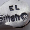Navajo Linberg and Eva Billah Sandcast Sterling Silver and Turquoise Naja Pendant - Image 3