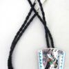 Zuni multi-stone inlay and sterling silver duck bolo tie by Sammy and Esther Guardian