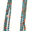 Santo Domingo Daniel Coriz Three Strand Turquoise, Spiny Oyster and Olive Shell Heishi Necklace - Image 3