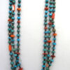 Santo Domingo Daniel Coriz Three Strand Turquoise, Spiny Oyster and Olive Shell Heishi Necklace - Image 4