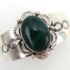 Navajo malachite and sterling silver cuff bracelet