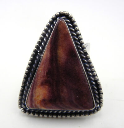 Navajo purple spiny oyster shell and sterling silver ring