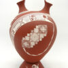Mata Ortiz handmade and hand painted multi-design wedding vase with handmade base by Rosario Veloz