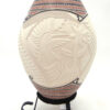 Mata Ortiz handmade, painted and etched polychrome bird design vase