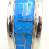 Zuni Rickel and Glendora Booqua Blue Lab Opal and Sterling Silver Channel Inlay Cuff Bracelet - Image 3