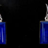 Navajo rectangular lapis and sterling silver dangle earrings