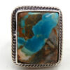 Navajo rectangular turquoise and sterling silver ring