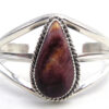 Navajo purple spiny oyster shell and sterling silver cuff bracelet by Elroy Chavez