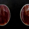 Navajo purple spiny oyster shell and sterling silver post earrings
