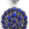 Navajo large, circular lapis and sterling silver pendant by Tyler Brown
