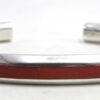 Zuni coral and sterling silver channel inlay cuff bracelet