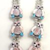 Zuni Pink Conch, Turquoise and Jet Inlay and Sterling Silver Owl Necklace and Earring Set - Image 3