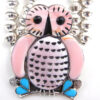 Zuni Pink Conch, Turquoise and Jet Inlay and Sterling Silver Owl Necklace and Earring Set - Image 5