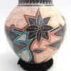 Mata Ortiz Octavio Silveria Handmade, Etched and Painted Polychrome Hummingbird and Flower Pattern Jar - Image 3