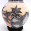 Mata Ortiz Octavio Silveria Handmade, Etched and Painted Polychrome Hummingbird and Flower Pattern Jar - Image 4