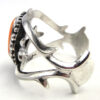 Navajo Bennett Yazzie Sandcast Sterling Silver and Orange Spiny Oyster Cuff Bracelet - Image 3