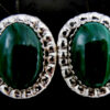 Navajo malachite and sterling silver post earrings