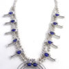 Navajo Sterling Silver and Lapis Squash Blossom Necklace and Earring Set - Image 4