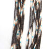 Santo Domingo ten strand olive shell and turquoise heishi necklace by Ramona (Bird) Calabaza