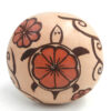 Hopi handmade, painted and polished clay rattle with turtle design