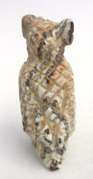 Zuni Scott Garnett Carved Picasso Marble Owl Fetish