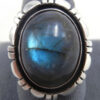Navajo labradorite and sterling silver ring by Lonnie Willie