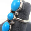 Navajo Julia Etsitty Triple Turquoise and Sterling Silver Ring - Image 3