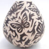 Mata Ortiz handmade, etched and painted small butterfly pattern jar by Lupe Rodriguez