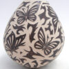 Mata Ortiz Lupe Rodriguez Small Handmade, Etched and Painted Butterfly Pattern Jar - Image 3