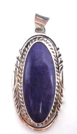 Navajo charoite and sterling silver pendant by Elouise Kee