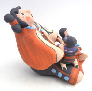 Jemez Mary Lucero Seated Storyteller Figurine with Two Children