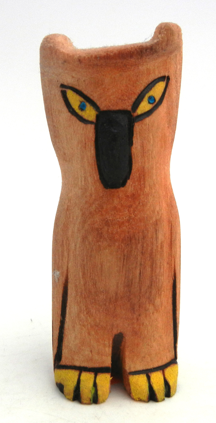 Zuni carved cottonwood owl fetish by Alan Lewis, Jr.