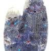 Zuni carved denim lapis double corn maiden fetish with turquoise, coral and lapis accents by Cheryl Beyuka