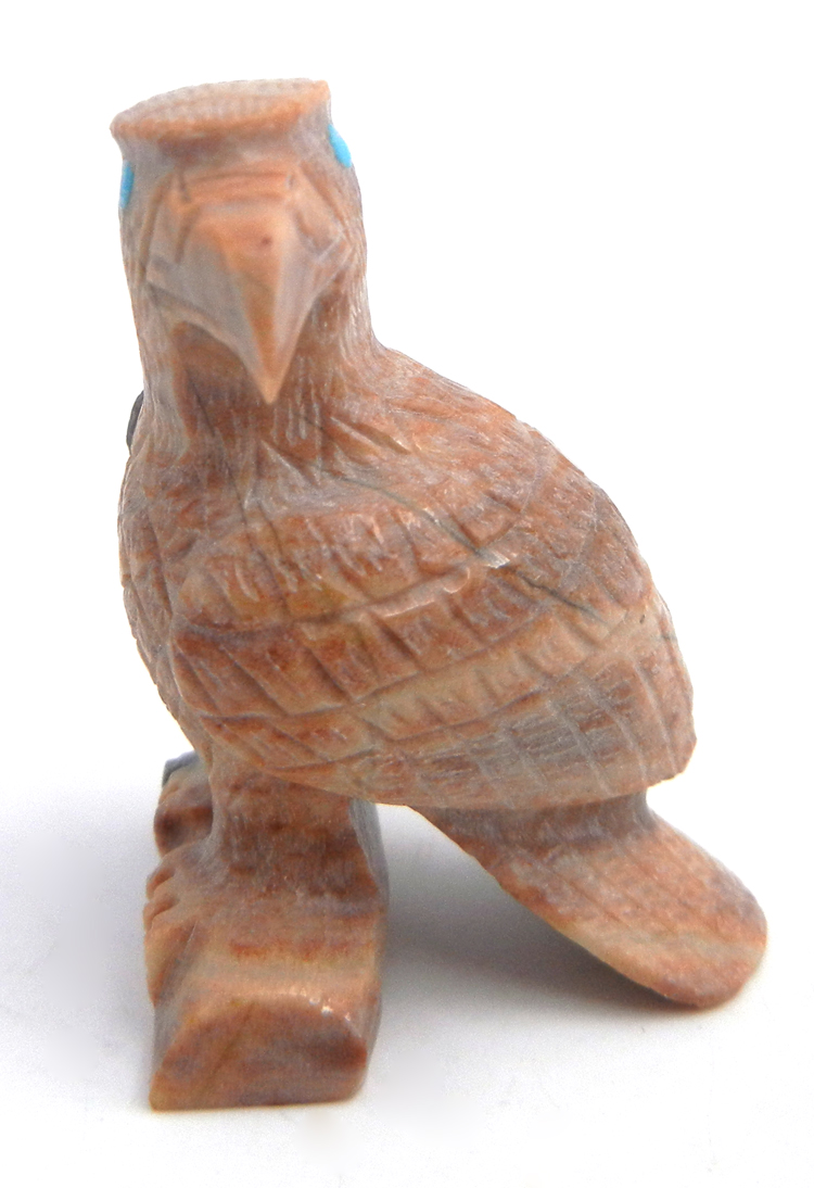 Zuni carved Picasso marble eagle fetish by Terry Banteah