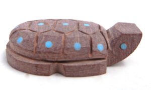 Zuni Amanda Siutza Carved Pipestone Turtle Fetish with Turquoise Accents